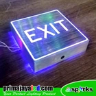 Blue LED Sign Exit Light 10 cm x 10 cm 1