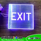 Lampu LED Sign Exit Biru 10 cm x 10 cm 3