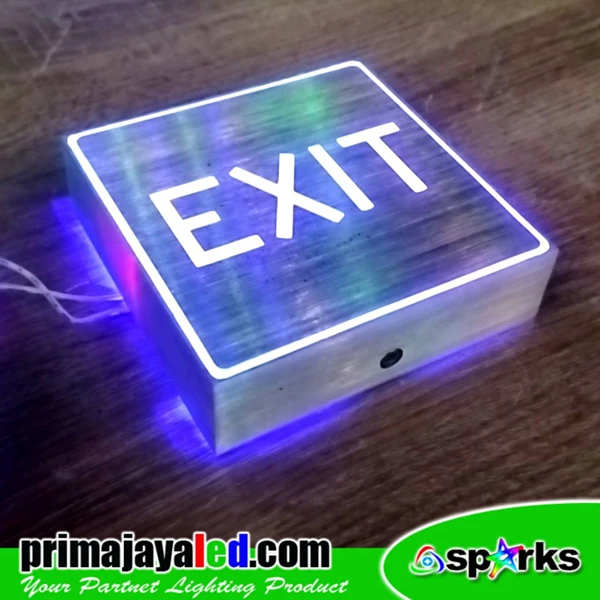 Blue LED Sign Exit Light 10 cm x 10 cm