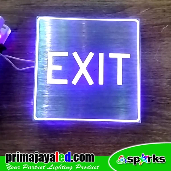 Blue LED Sign Exit Light 10 cm x 10 cm