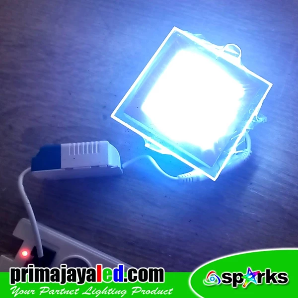 Lampu LED Downlight Kotak Kaca White 6 Watt