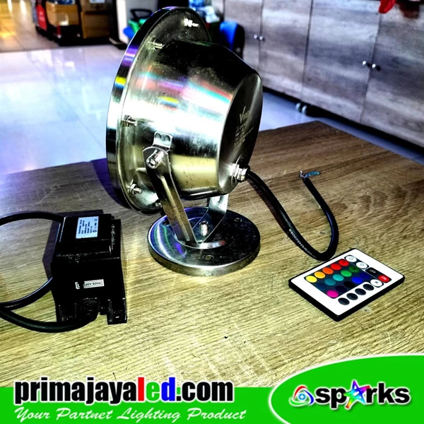 Lampu LED Kolam RGB 24V 15 Watt Remote Controller