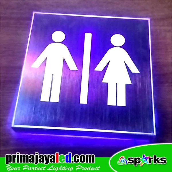 Lampu LED Sign Restroom Biru 20cm x 20cm