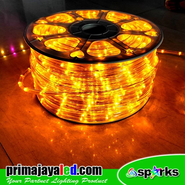 Lampu LED Selang Model Bulat Yellow 100 Meter