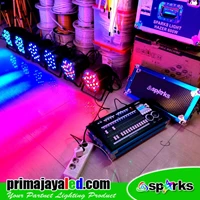 Stage Lights Package 6 PAR LED Sparks 60x3 RGBW & Mixer KK 256a