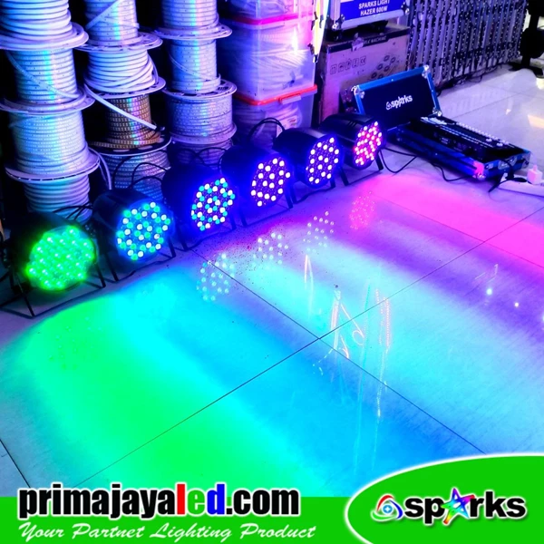 Stage Lights Package 6 PAR LED Sparks 60x3 RGBW & Mixer KK 256a