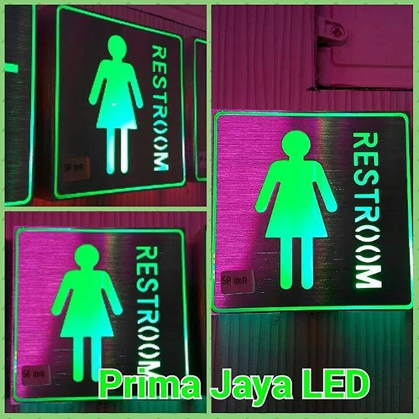 Green LED Women Restroom Sign