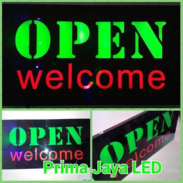 Lampu Teks LED Open Welcome