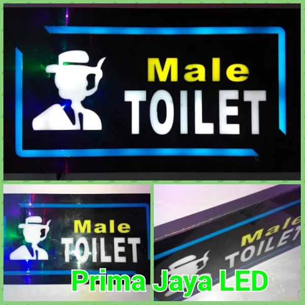 Sign Lampu LED Toilet Male