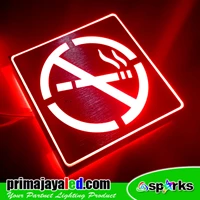 Light Sign No Smoking 10cm x 10cm Red