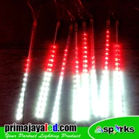 Red and White Meteor Decorative Lights Set of 8 Rods 50cm